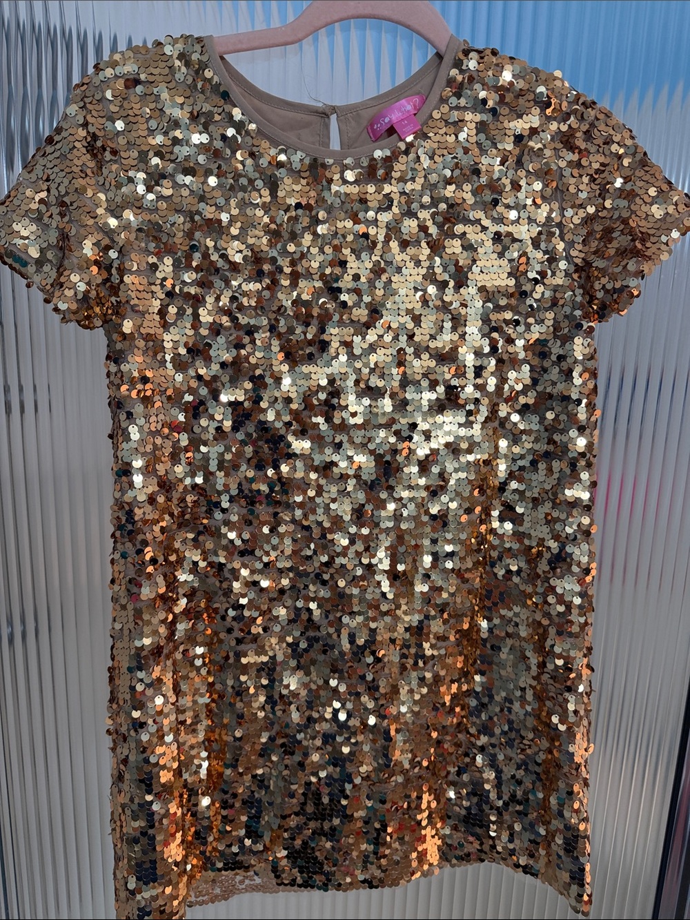Say What? Gold Sequin Shift Top
